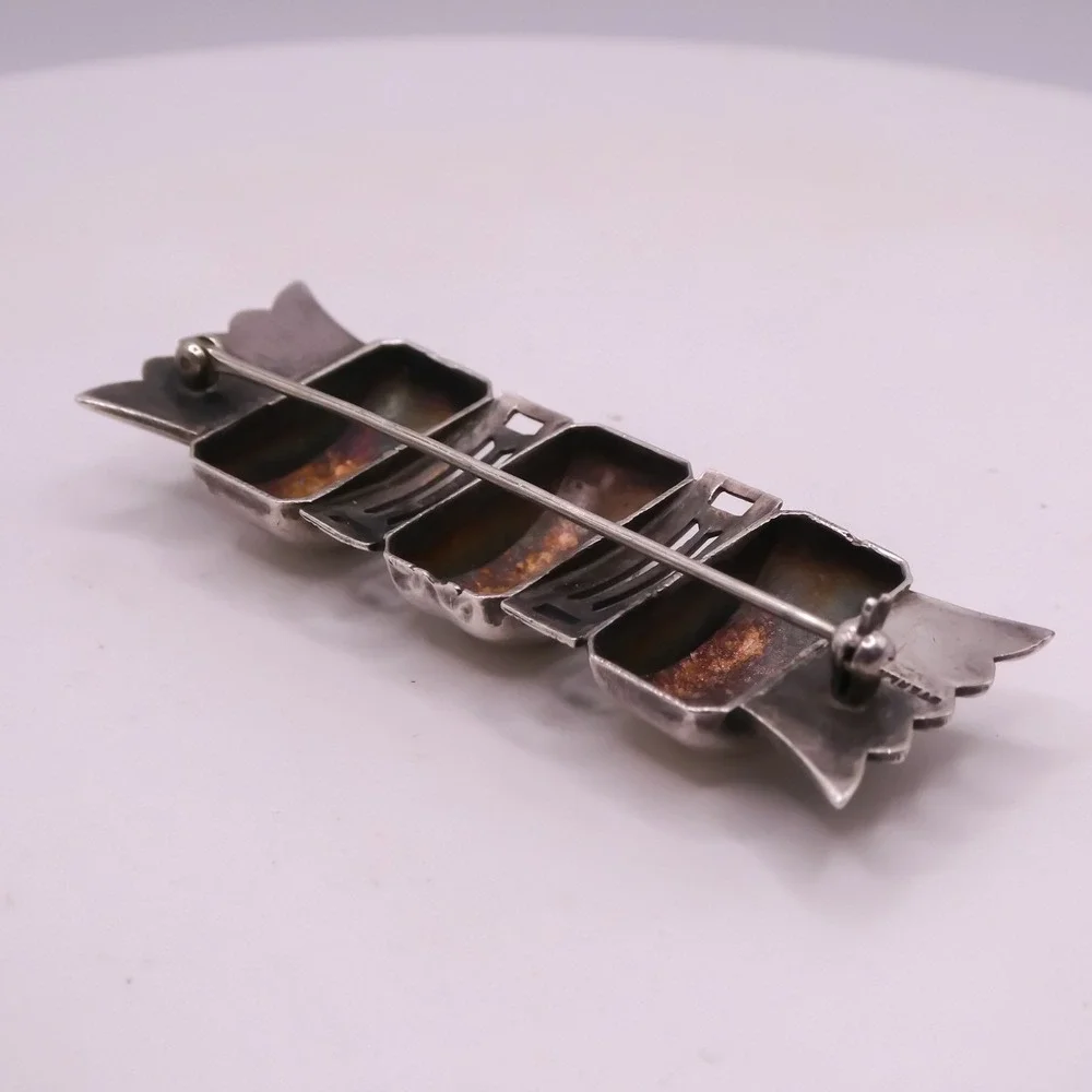 Art Deco Sterling Silver 925 Bar Brooch Pin 2.3